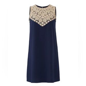 Lilly Pulitzer Nala Soft Shift Dress Size 6 Navy and Gold